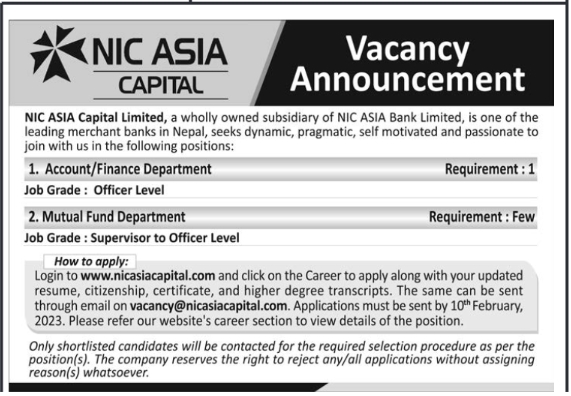 Bank Vacancy Nepal